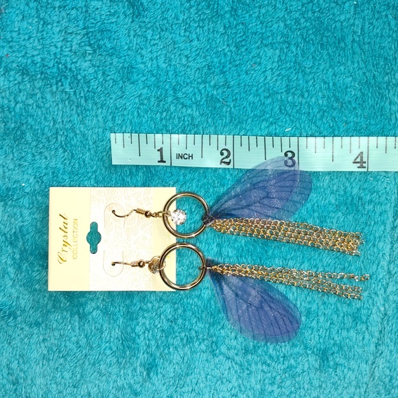 Butterfly and Gold Earrings - Picture 3 of 3